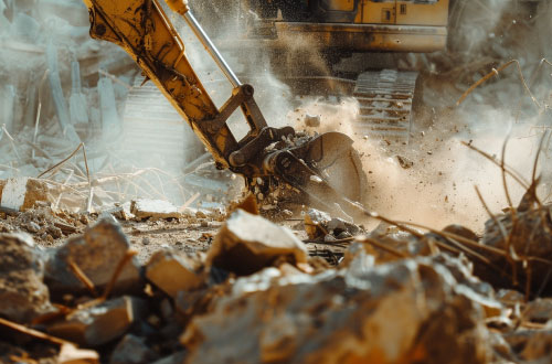 Démolition d’un centre commercial désaffecté