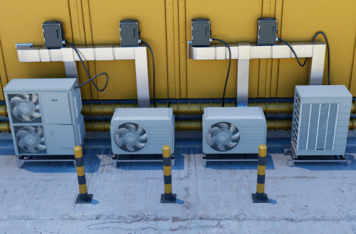 installation-climatisation Plusieurs climatisations derrière une école